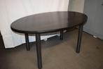 Ovale zwarte tafel 150 x 85, 50 tot 100 cm, 150 tot 200 cm, Gebruikt, Vier personen