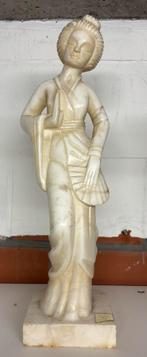 Albasten Geisha beeld 50cm - mooie staat, Ophalen