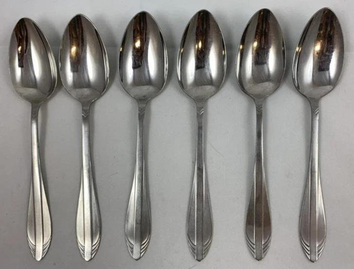 Gero Zilmeta 581 visgraat lepels set 6 stuks 21cm bestek, Huis en Inrichting, Keuken | Bestek, Zo goed als nieuw, Verzenden