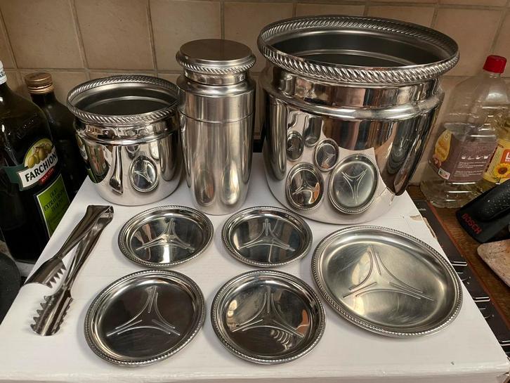 Alessi vintage bar set met wijnkoeler en shaker, Huis en Inrichting, Barren, Ophalen