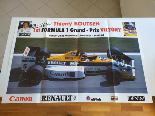 F1 Poster 1989 -Thierry Boutsen met handtekening / signature, Verzamelen, Automerken, Motoren en Formule 1, Zo goed als nieuw