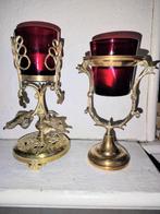 2 antieke theelichthouders/ koper, Enlèvement ou Envoi