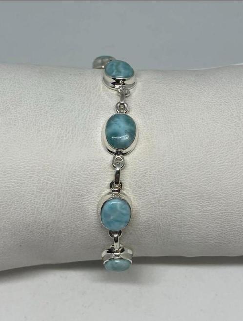 Zilveren Armband met Larimar (zilver 925), Handtassen en Accessoires, Armbanden, Nieuw, Zilver, Blauw, Met edelsteen, Ophalen of Verzenden