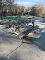 Massief houten tuintafel - picknick, Tuin en Terras, Picknicktafels, Ophalen, Gebruikt, Rechthoekig, Hout