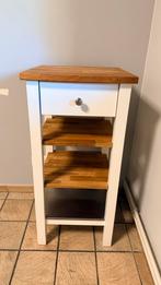 Ikea Desserte blanche chêne ( roulettes ), Maison & Meubles, Enlèvement, Chêne