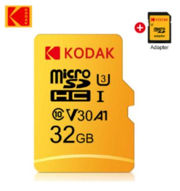 Carte mémoire SD SDHC KODAK 32 Go microSD A1 U3 Classe 10 V3