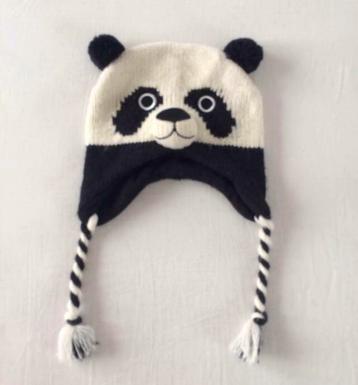 pandamuts met oortjes 6 - 8 jaar 110 128 zwart wit beschikbaar voor biedingen