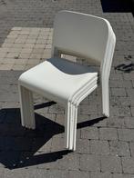 Vier stoelen, Huis en Inrichting, Stoelen, Ophalen, Kunststof, Wit, Zo goed als nieuw