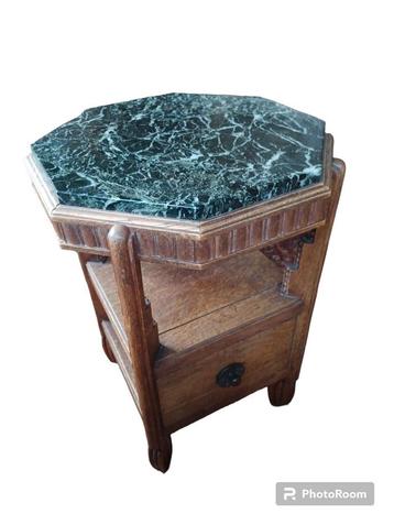 Belle table d'appoint avec plateau octogonal en marbre 