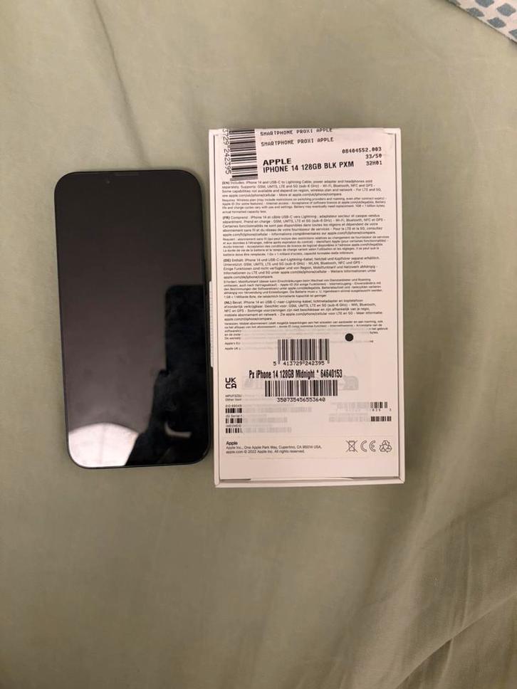 Iphone 14, Telecommunicatie, Mobiele telefoons | Apple iPhone, Gebruikt, 128 GB, Zonder abonnement, iPhone 14, Blauw, Ophalen