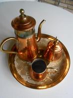 gehamerd rood koperen koffieset made in Belgium, Antiek en Kunst, Antiek | Brons en Koper, Ophalen of Verzenden, Koper
