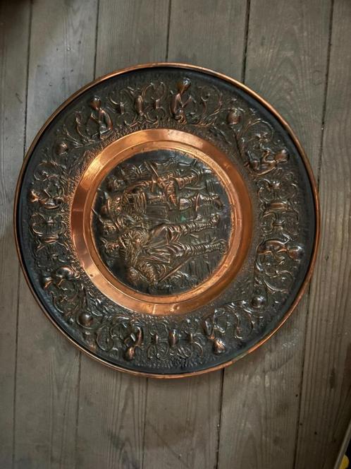 grande assiette décorative en cuivre, Antiek en Kunst, Antiek | Brons en Koper, Koper, Ophalen