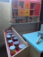 Speelgoedwinkeltje met kassa + geld, weegschaal en winkelkar, Kinderen en Baby's, Ophalen, Zo goed als nieuw, Hout, Speelkeuken