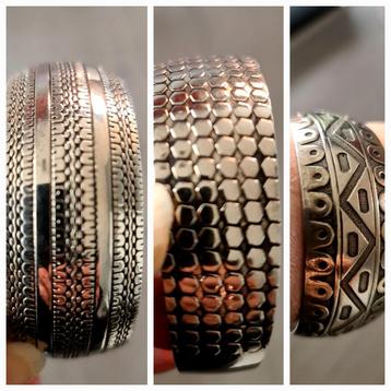 3 brede klem armbanden