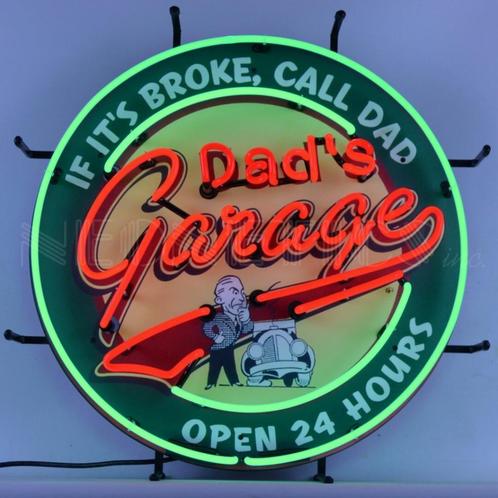Dad's garage neon en veel andere USA decoratie neons mancave, Verzamelen, Merken en Reclamevoorwerpen, Nieuw, Lichtbak of (neon) lamp