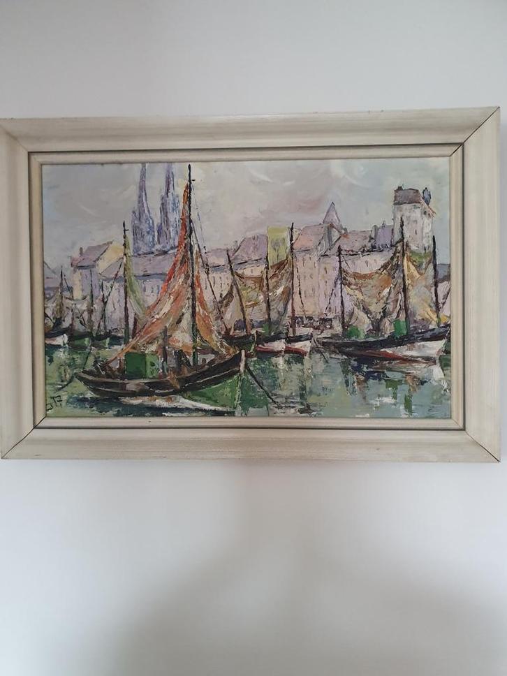 Peinture Marine à l'huile sur toile de René Clarot., Antiek en Kunst, Kunst | Schilderijen | Klassiek, Ophalen