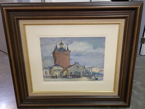 Gust DIERIKX, de Zuidhavenpoort in Zierikzee, Antiek en Kunst, Kunst | Schilderijen | Klassiek, Ophalen of Verzenden
