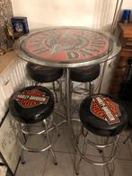 Harley tafel en 4 barkrukken, Huis en Inrichting, Barkrukken, Ophalen, Zo goed als nieuw