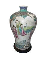 Chinese porseleinen vaas uit Canton — Geanimeerde scène, Ophalen of Verzenden