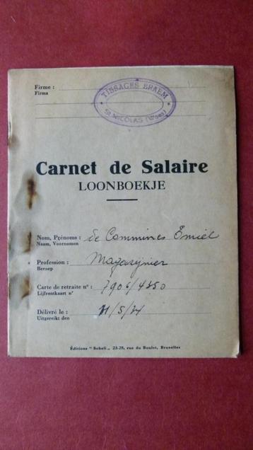 Loonboekje De Commines Emiel beschikbaar voor biedingen