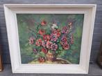 Huile sur toile fleurs signe Armand lacour, Antiquités & Art, Enlèvement ou Envoi