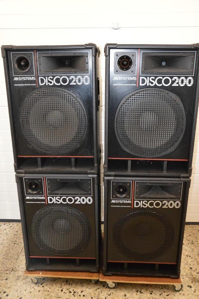 4 X DISCO 200 BOXEN VAN JB SYSTEMS, Audio, Tv en Foto, Luidsprekerboxen, Gebruikt, Overige typen, 120 watt of meer, Overige merken