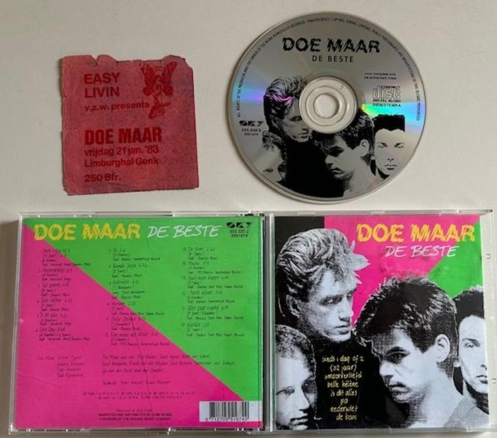CD + CONCERTTICKET GENK 1983 DOE MAAR, Cd's en Dvd's, Cd's | Nederlandstalig, Zo goed als nieuw, Pop, Ophalen of Verzenden