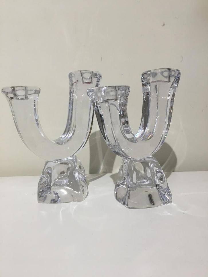 Bougeoirs en cristal DAUM, Antiek en Kunst, Antiek | Glaswerk en Kristal, Ophalen of Verzenden