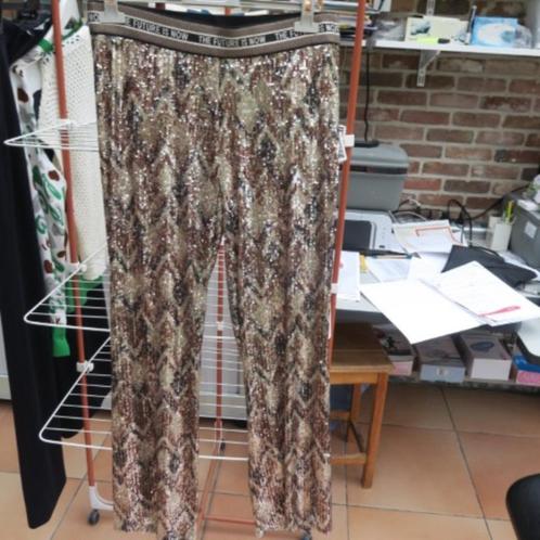 Broek nieuw pailletjes logoband hoge taille Cambio mt 42, Kleding | Dames, Broeken en Pantalons, Nieuw, Maat 42/44 (L), Overige kleuren