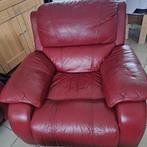 Leren relax zetel, Huis en Inrichting, Ophalen, Gebruikt, Leer, Rechte bank