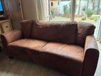 Lederen bruin salon, Huis en Inrichting, Ophalen, Gebruikt, 150 tot 200 cm, Driepersoons