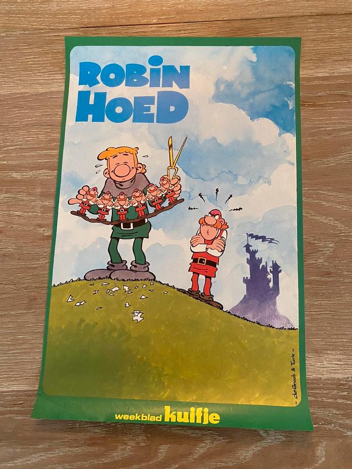 Turk & de Groot Robin Hood affiche 1977 hebdomadaire Tintin, Collections, Personnages de BD, Comme neuf, Tintin, Enlèvement ou Envoi
