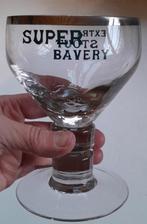 7 EXTRA STOUT Super BAVERY glazen 25cl zilveren rand, Zo goed als nieuw, Ophalen, Bierglas