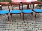 Design, vintage, 4 Deense stoelen vn R. Borregaard vr Viborg, Ophalen, Gebruikt