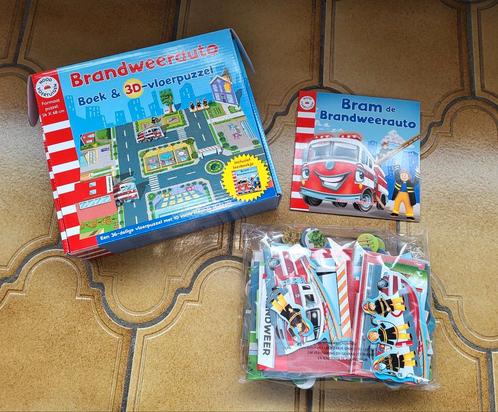 Brandweerauto 3D vloerpuzzel met leesboekje (nieuw), Kinderen en Baby's, Speelgoed | Kinderpuzzels, Nieuw, 10 tot 50 stukjes, Ophalen