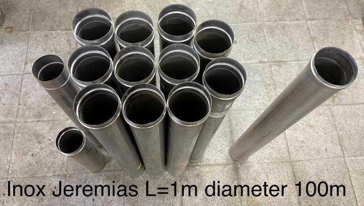 Inox buizen, Doe-het-zelf en Bouw, Buizen en Afvoer, Zo goed als nieuw, Rechte buis, Inox, 6 meter of meer, 80 mm of meer, Ophalen