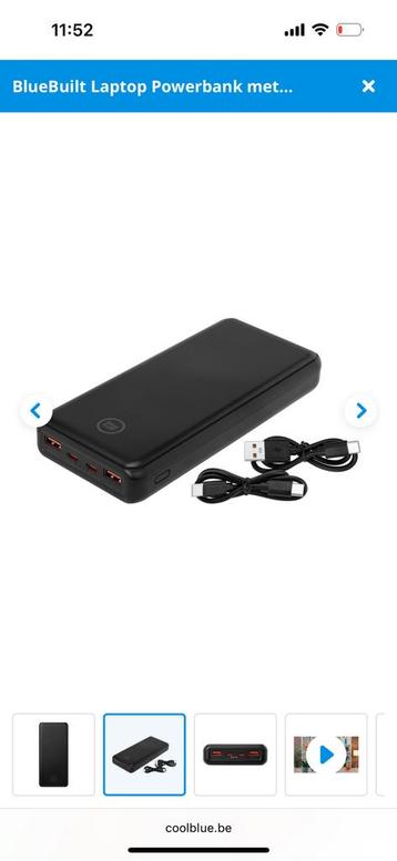 BlueBuilt Laptop Powerbank met Snelladen 27.000 mAh Zwart beschikbaar voor biedingen