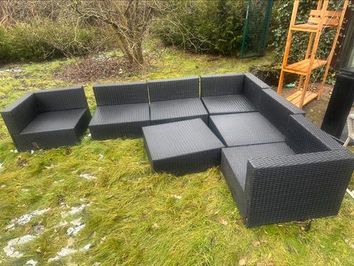 Salon de jardin VidaXL en résine tressée avec coussins, Tuin en Terras, Tuinsets en Loungesets, Zo goed als nieuw