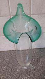 Glazen vaas, Ophalen of Verzenden, Minder dan 50 cm, Groen, Glas