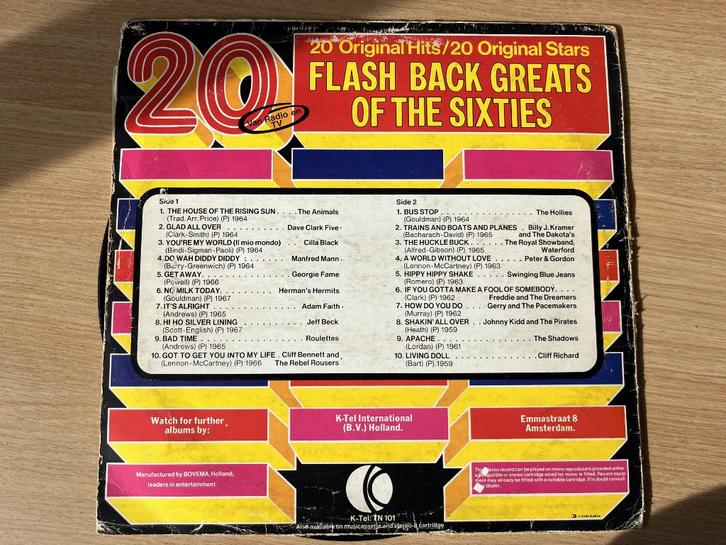 Various - K-Tell 20 Flash back Greats of the sixties, Cd's en Dvd's, Vinyl | Pop, Gebruikt, 1960 tot 1980, 12 inch, Ophalen of Verzenden