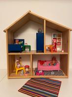 Houten poppenhuis met toebehoren, Kinderen en Baby's, Speelgoed | Poppenhuizen, Ophalen, Zo goed als nieuw, Poppenhuis