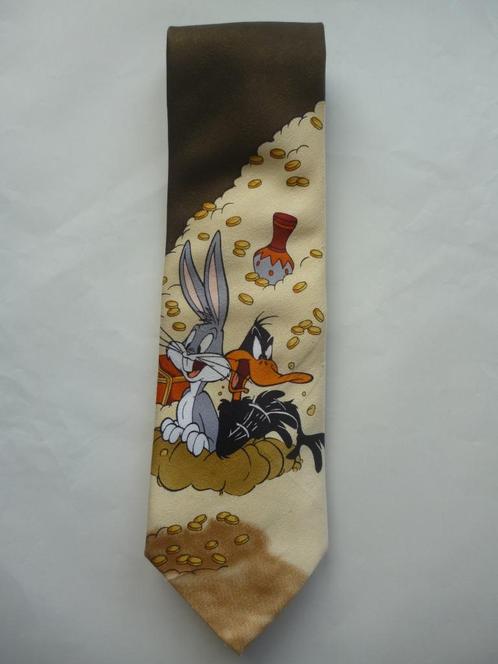 Stropdas, das Daffy Duck en Bugs Bunny, Looney Tunes, Kleding | Heren, Stropdassen, Zo goed als nieuw, Geel, Ophalen of Verzenden