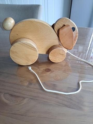 Houten konijntje aan koord Janbibbejan  beschikbaar voor biedingen