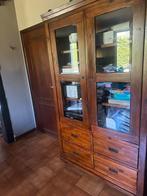 TOPKAST!! Mooie houten vitrinekast !, Ophalen, Zo goed als nieuw