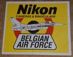 Vintage sticker Belgian Air Force Nikon Cameras & Binoculars, Comme neuf, Autres types, Enlèvement ou Envoi