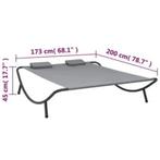 loungebed dubbele ligstoel met stalen frame 200 cm, Tuin en Terras, Tuinsets en Loungesets, Ophalen of Verzenden, Nieuw