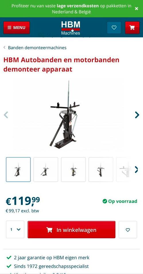HBM banden demonteer machine nieuw, Auto diversen, Autogereedschap, Nieuw, Ophalen