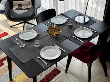 IKEA LISABO Tafel, zwart/essenfineer, 140x78 cm beschikbaar voor biedingen