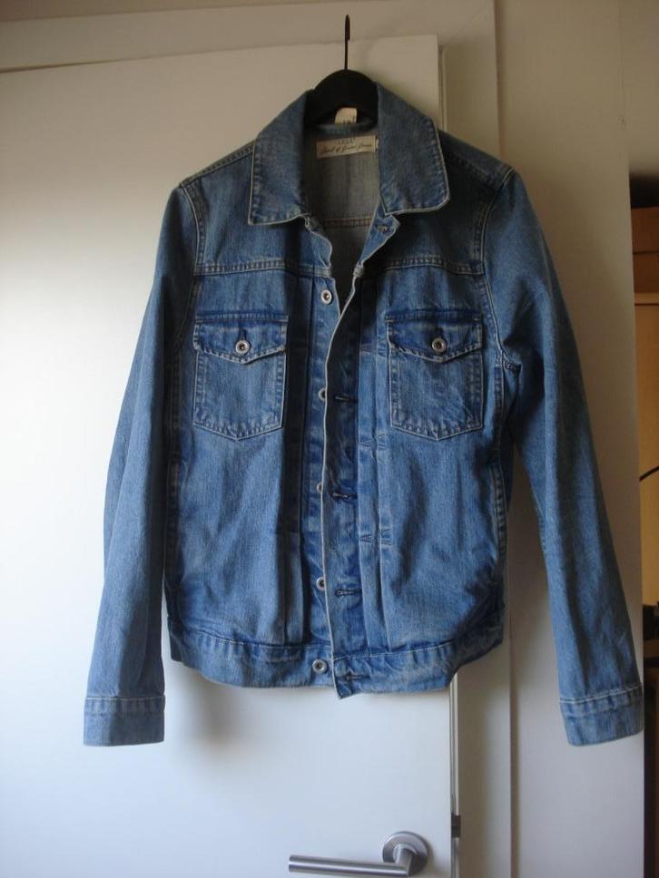 H&M Logg jeansjas, heren/jongens. mt S, Kleding | Heren, Spijkerbroeken en Jeans, Gedragen, Blauw, Ophalen of Verzenden