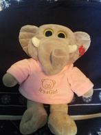 olifant knuffel met roze t shirt It's a girl, Utilisé, Éléphant, Enlèvement ou Envoi